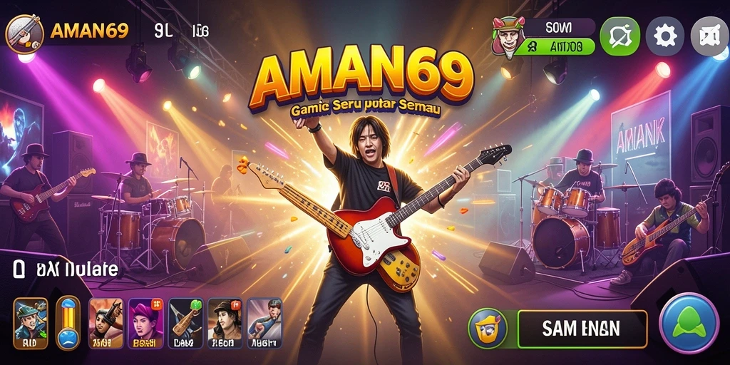 Screenshot gameplay AMAN69 yang menunjukkan serunya bermain musik.