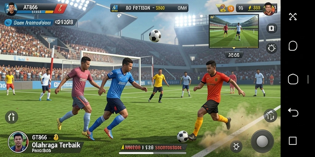 Tampilan gameplay AT866 yang mendebarkan dalam suasana olahraga.