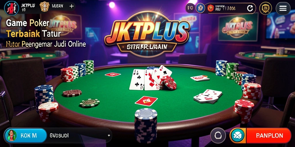 Screenshot gameplay JKTPLUS menampilkan aksi Poker yang seru.