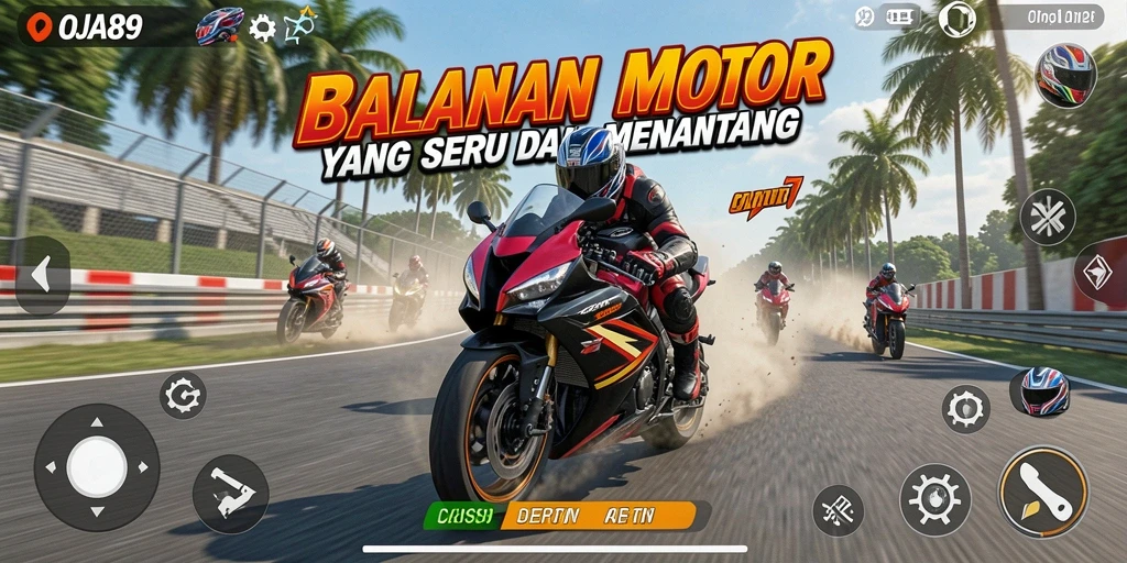 Gameplay balapan motor yang seru dalam OJA89.