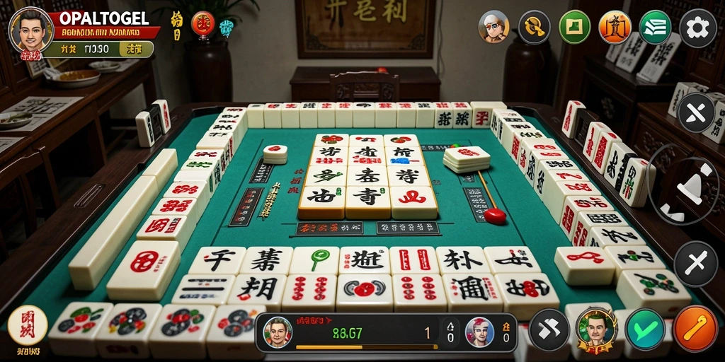 Tangkapan layar utama OPALTOGEL menampilkan gameplay Mahjong yang menarik dan seru.