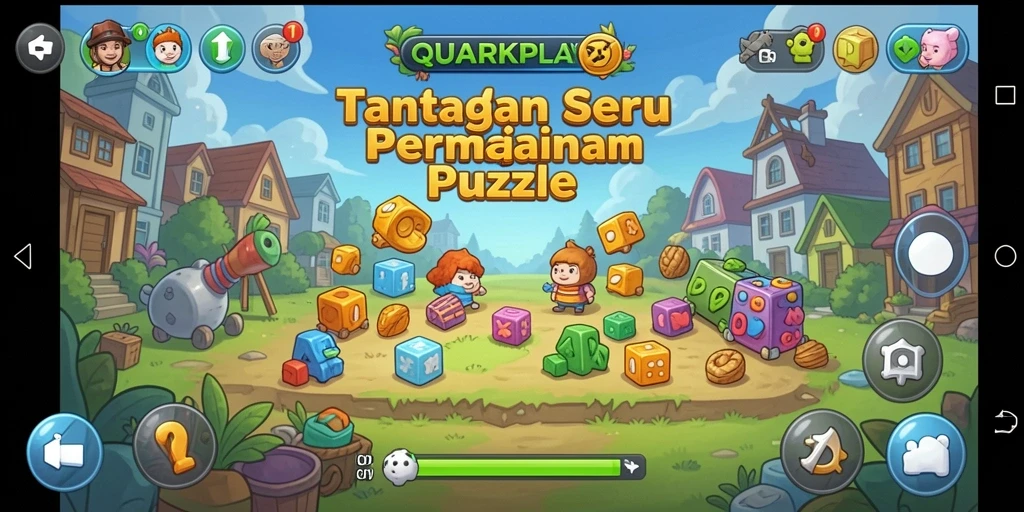Tampilan gameplay seru QUARKPLAY dengan berbagai tantangan Puzzle.