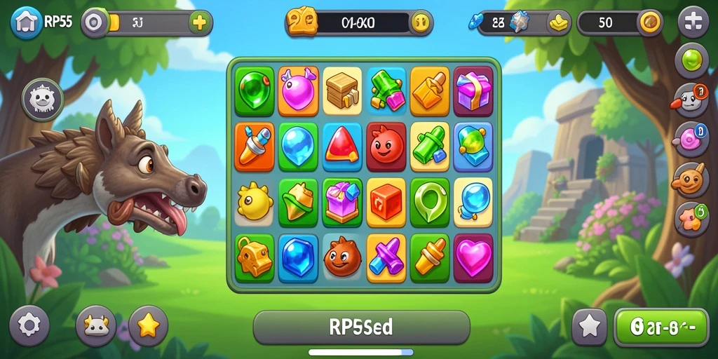 Tangkapan layar gameplay RP55 yang penuh warna dan menantang.