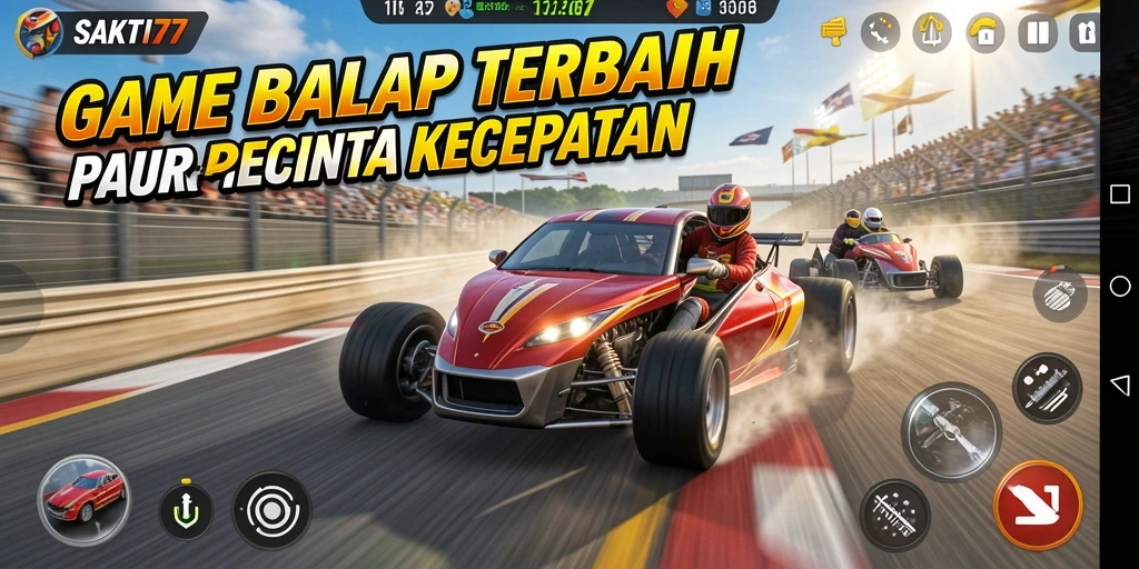 Screenshot gameplay SAKTI77 menampilkan balapan yang seru dan menantang.
