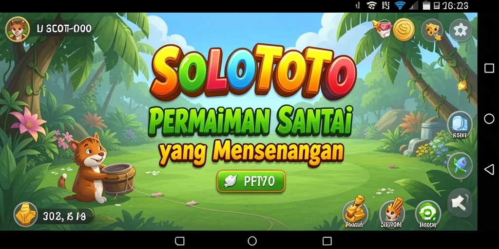 Tampilan gameplay SOLOTOTO yang ceria dan menarik.