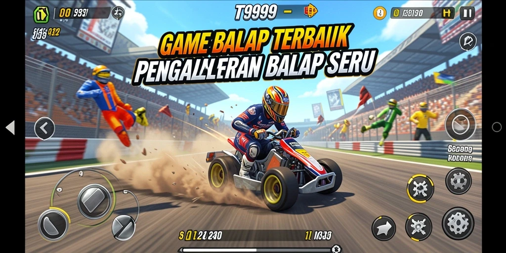 Screenshot T9999 memperlihatkan aksi balap yang mendebarkan dan grafis yang menawan.