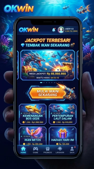 Screenshot antarmuka pengguna aplikasi okwin.